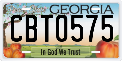 GA license plate CBT0575