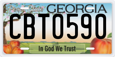 GA license plate CBT0590