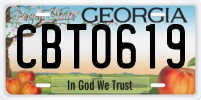 GA license plate CBT0619