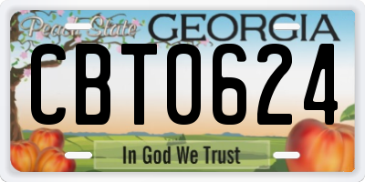 GA license plate CBT0624
