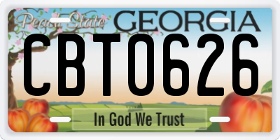 GA license plate CBT0626