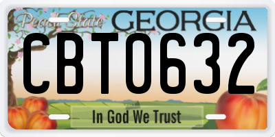 GA license plate CBT0632