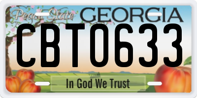 GA license plate CBT0633