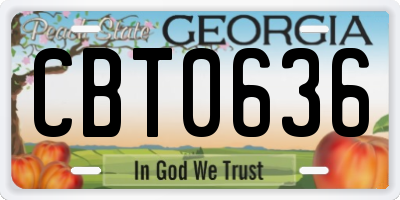 GA license plate CBT0636