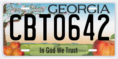 GA license plate CBT0642