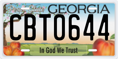 GA license plate CBT0644