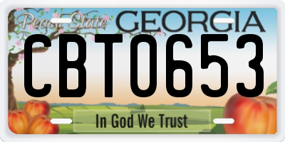 GA license plate CBT0653