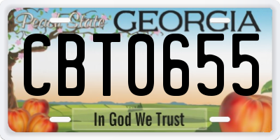 GA license plate CBT0655