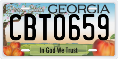 GA license plate CBT0659