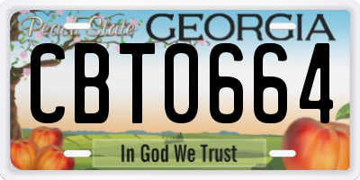 GA license plate CBT0664