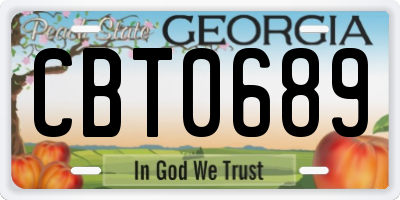 GA license plate CBT0689