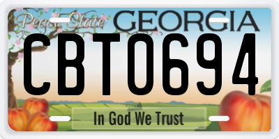 GA license plate CBT0694