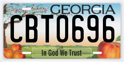 GA license plate CBT0696