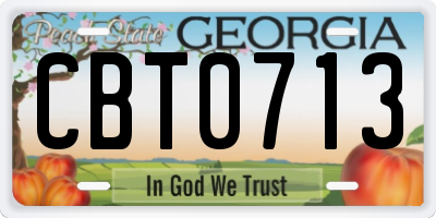 GA license plate CBT0713