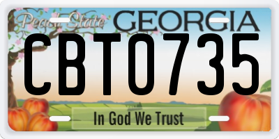 GA license plate CBT0735