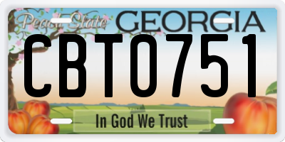 GA license plate CBT0751
