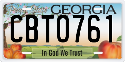 GA license plate CBT0761