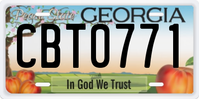 GA license plate CBT0771