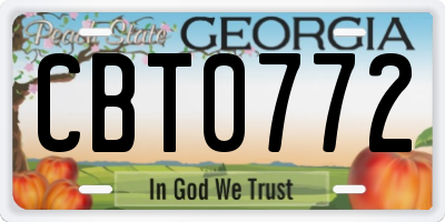 GA license plate CBT0772