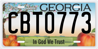 GA license plate CBT0773