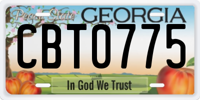 GA license plate CBT0775