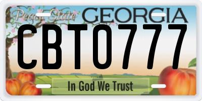 GA license plate CBT0777