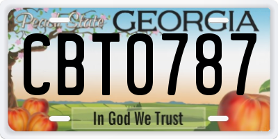 GA license plate CBT0787