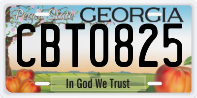 GA license plate CBT0825