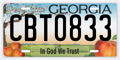 GA license plate CBT0833