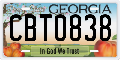 GA license plate CBT0838
