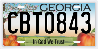 GA license plate CBT0843