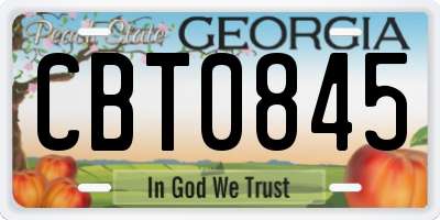 GA license plate CBT0845
