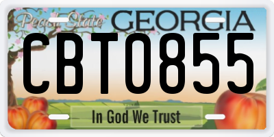 GA license plate CBT0855
