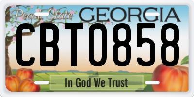 GA license plate CBT0858
