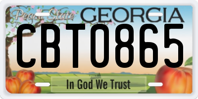 GA license plate CBT0865