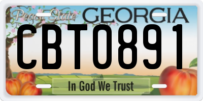 GA license plate CBT0891