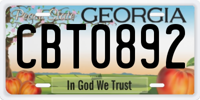 GA license plate CBT0892