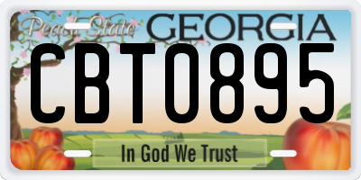 GA license plate CBT0895