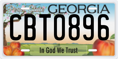 GA license plate CBT0896