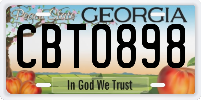 GA license plate CBT0898