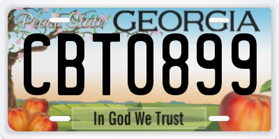 GA license plate CBT0899