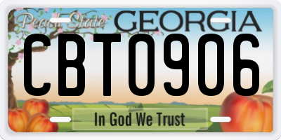 GA license plate CBT0906