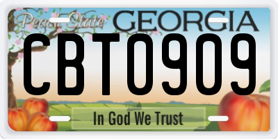 GA license plate CBT0909