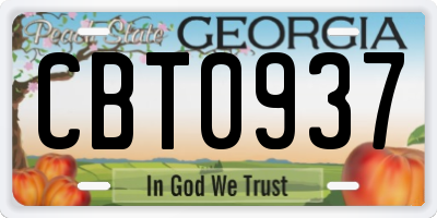 GA license plate CBT0937