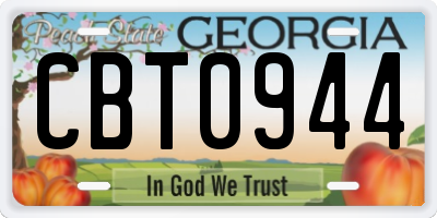 GA license plate CBT0944