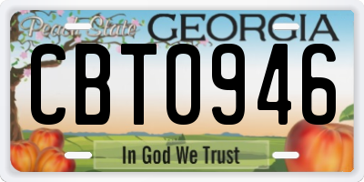 GA license plate CBT0946