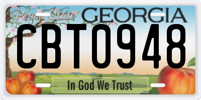 GA license plate CBT0948