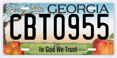 GA license plate CBT0955