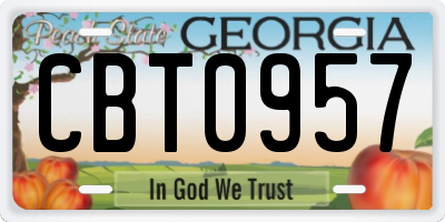 GA license plate CBT0957
