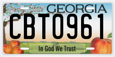 GA license plate CBT0961